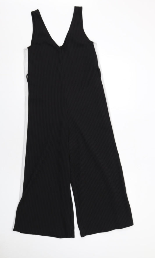 New Look Womens Black Polyester Jumpsuit One-Piece Size 8 Pullover