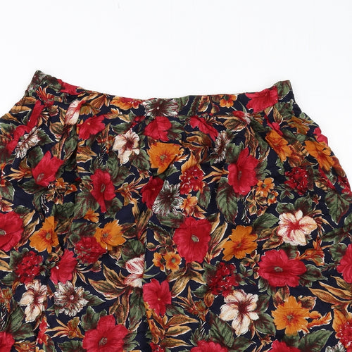 Etam Womens Multicoloured Floral Viscose A-Line Skirt Size 16