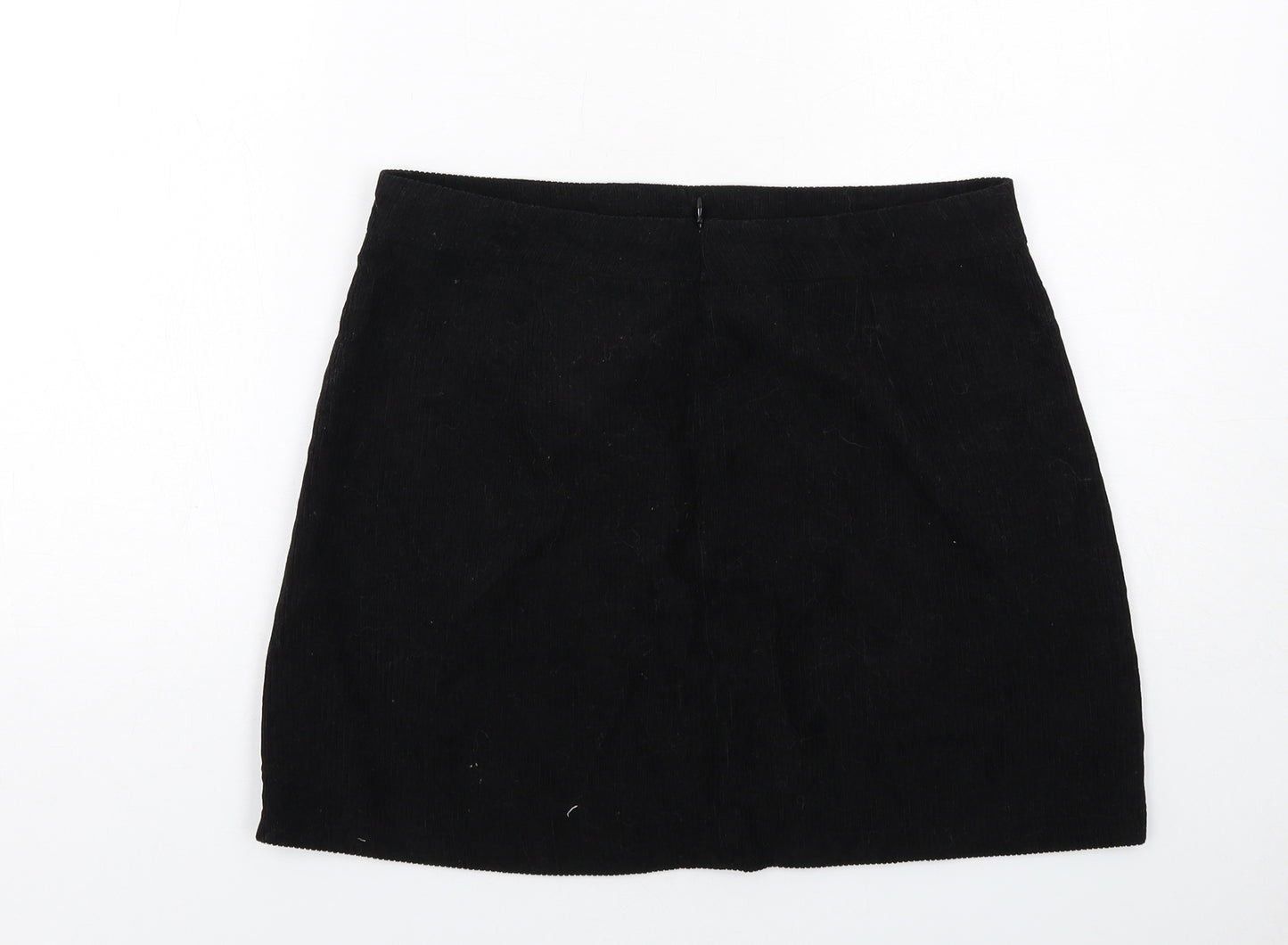 Reclaimed Vintage Womens Black Polyester A-Line Skirt Size 14 Zip
