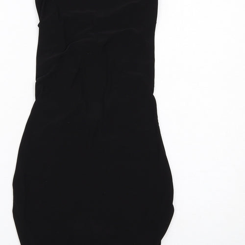 Boohoo Womens Black Polyester Bodycon Size 8 Round Neck Pullover