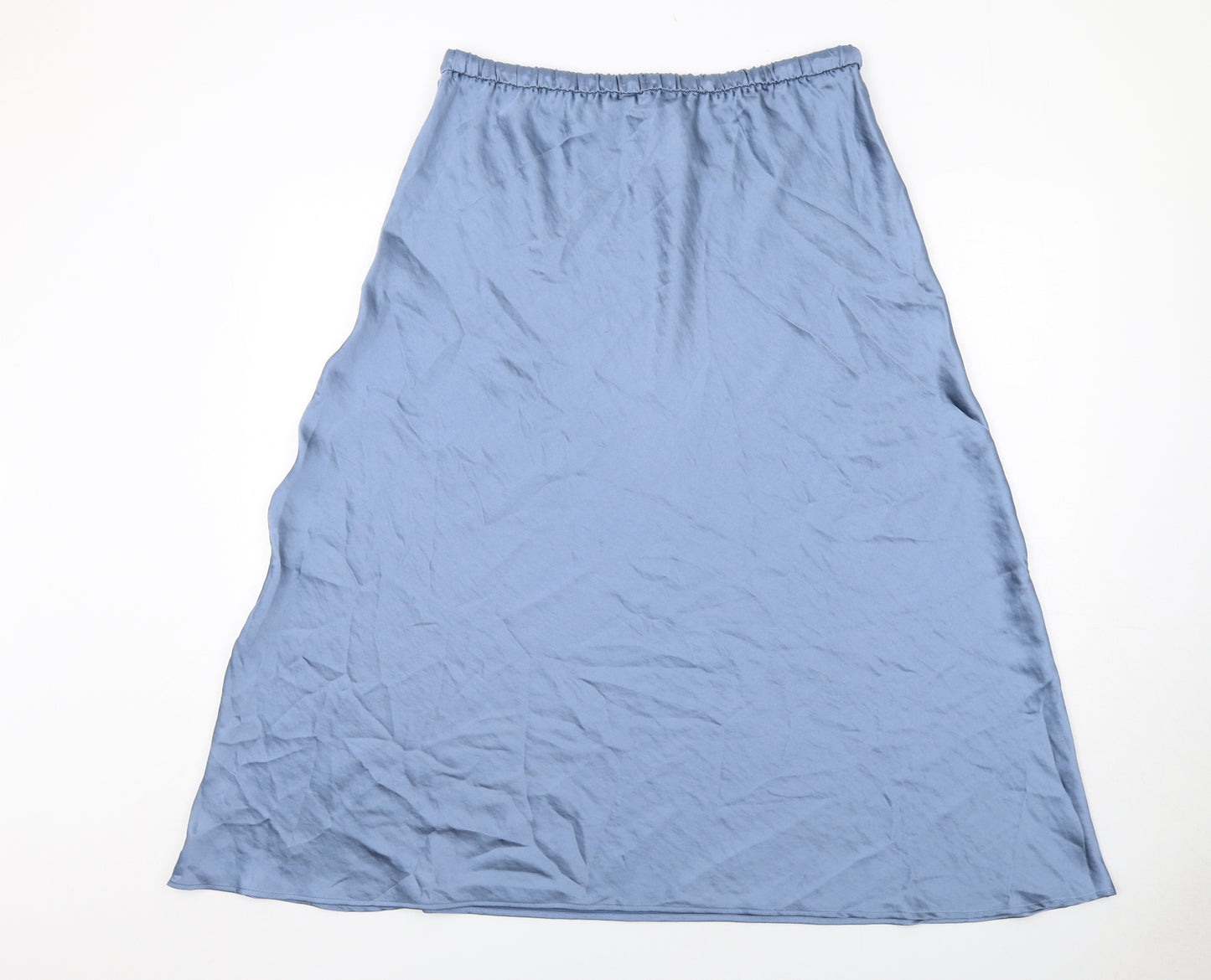 Marks and Spencer Womens Blue Polyester A-Line Skirt Size 16