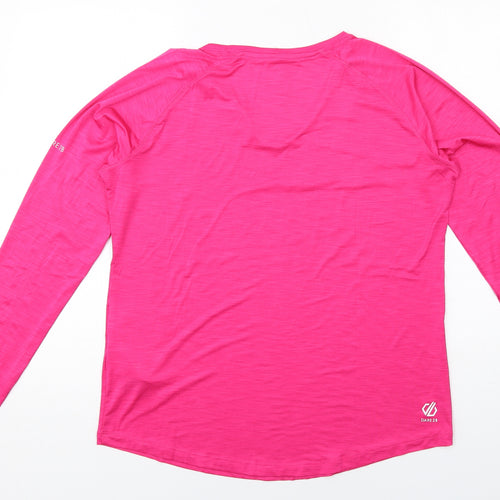 Dare 2B Womens Pink Polyester Basic T-Shirt Size 14 V-Neck Pullover