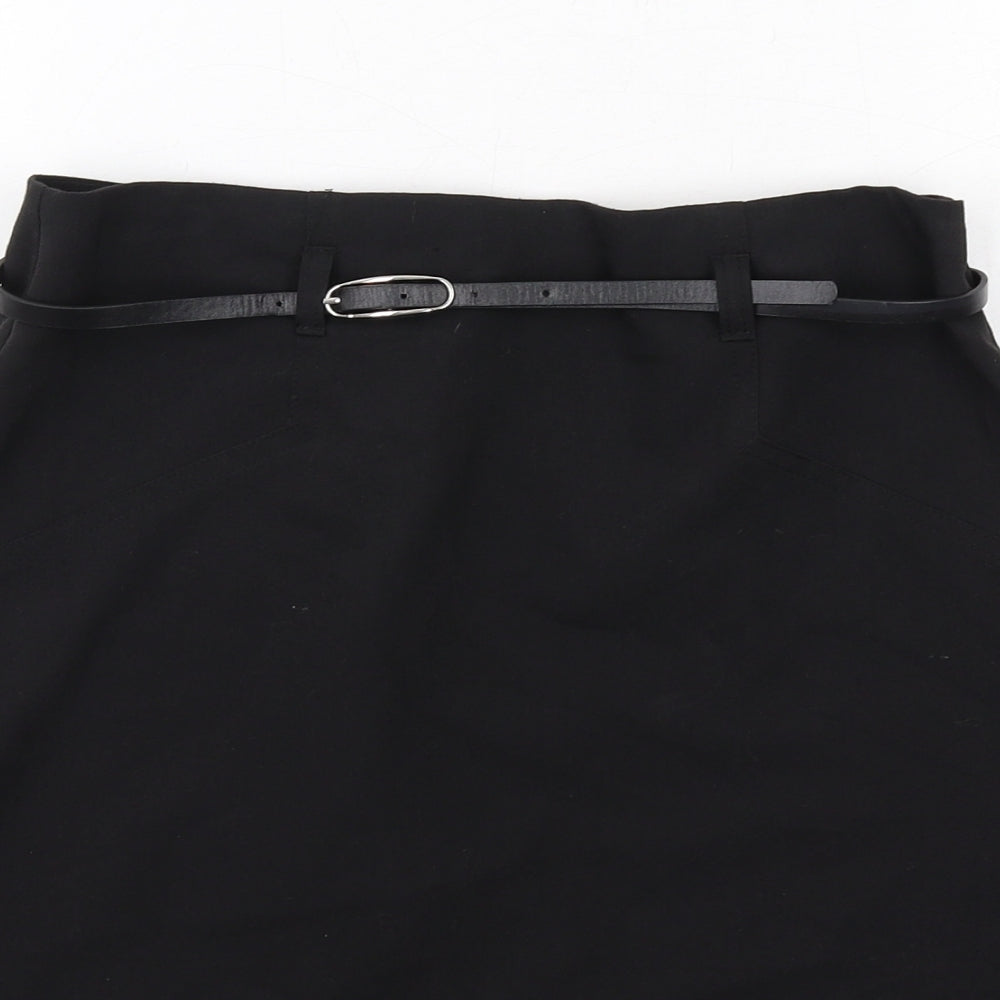 ASOS Womens Black Viscose Bandage Skirt Size 8 Zip