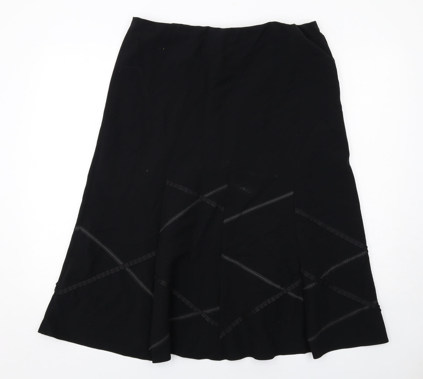 Marks and Spencer Womens Black Polyester A-Line Skirt Size 16