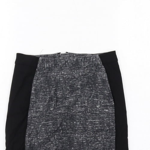 H&M Womens Grey Geometric Viscose Bandage Skirt Size 4 Zip