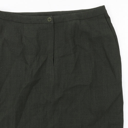 Laura Ashley Womens Green Wool Bandage Skirt Size 14 Zip