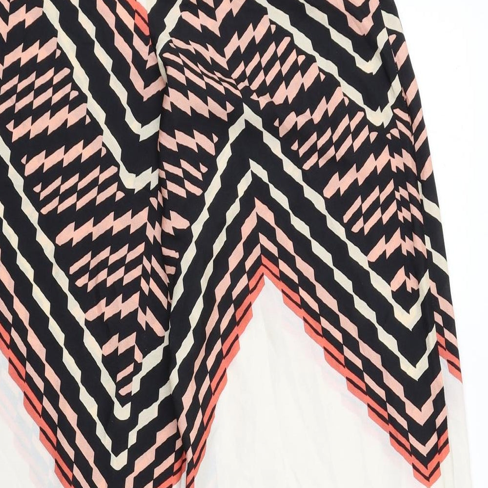 Topshop Womens Multicoloured Geometric Polyester Trousers Size 10 Regular Zip