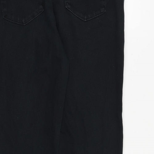 Wallis Womens Black Cotton Bootcut Jeans Size 12 Regular Zip