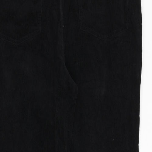 John Lewis Womens Black Cotton Trousers Size 16 Regular Zip
