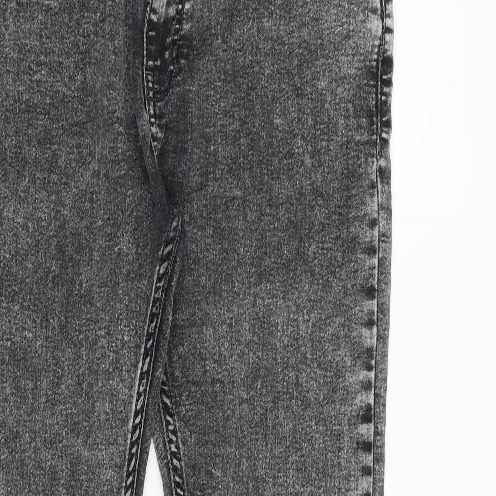 Topman Mens Grey Cotton Skinny Jeans Size 34 in Extra-Slim Zip