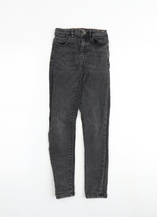 Zara Boys Grey Cotton Skinny Jeans Size 8 Years Regular Zip