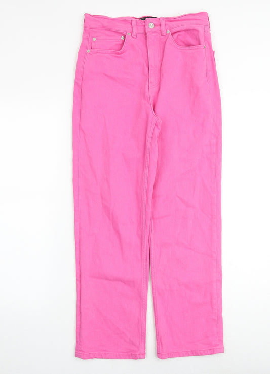 ASOS Womens Pink Cotton Straight Jeans Size 28 in L32 in Regular Zip