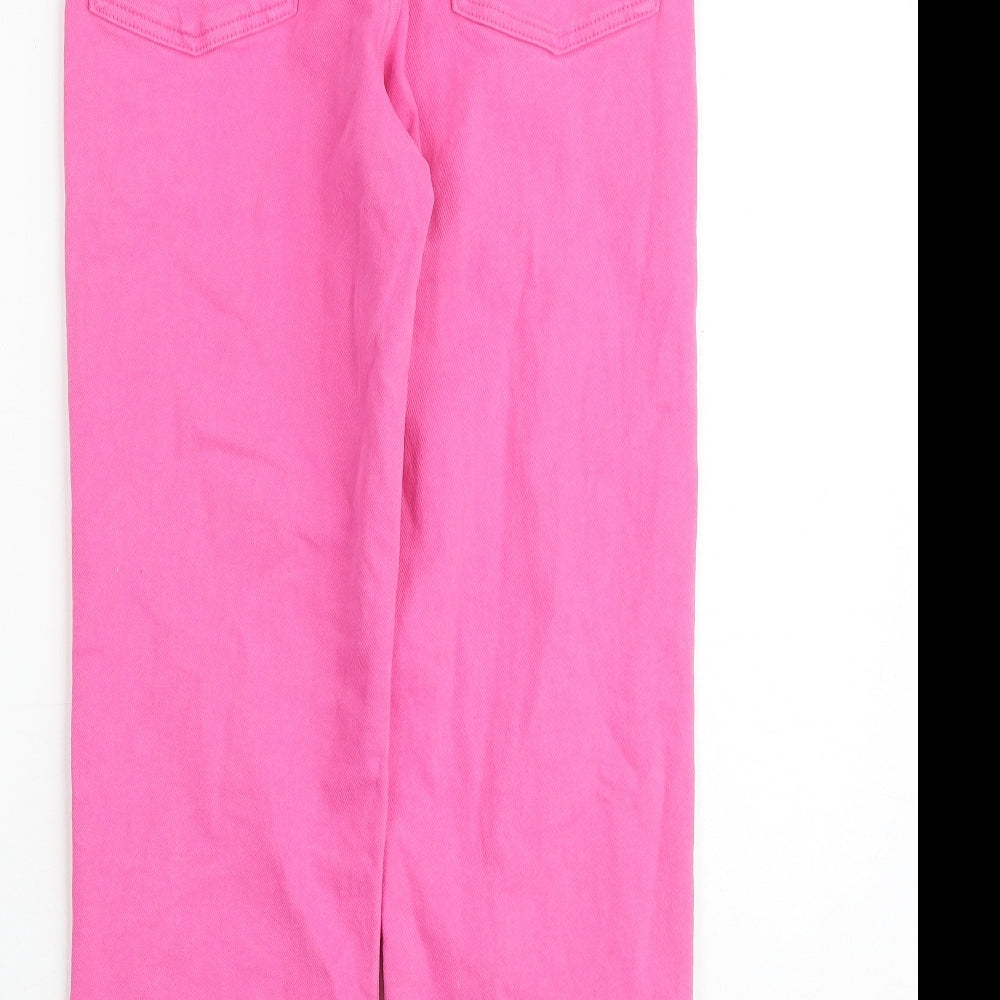 ASOS Womens Pink Cotton Straight Jeans Size 28 in L32 in Regular Zip