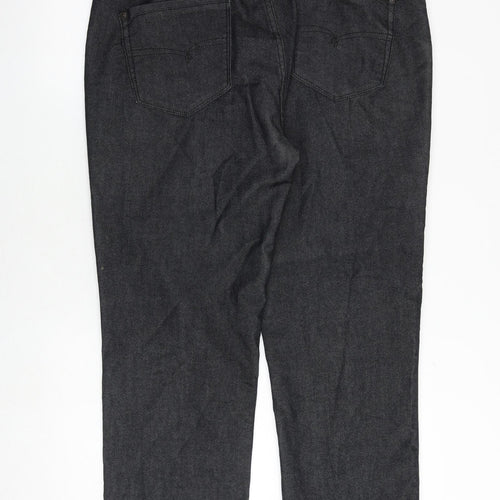 NEXT Mens Grey Cotton Straight Jeans Size 36 in Regular Button