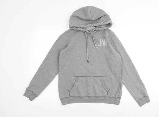 Jack Wills Womens Grey Cotton Pullover Hoodie Size 12 Pullover