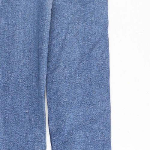 Marks and Spencer Womens Blue Cotton Straight Jeans Size 8 Regular Zip