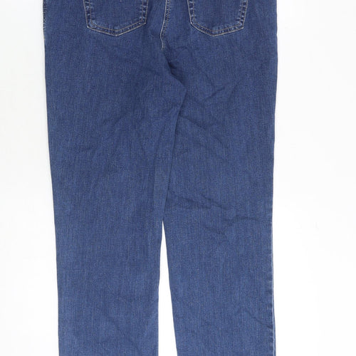 Gerry Weber Womens Blue Cotton Straight Jeans Size 14 Regular Zip