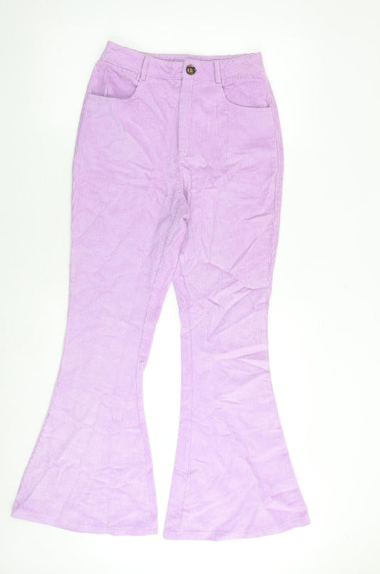 Bratz Womens Purple Cotton Trousers Size 8 Regular Zip