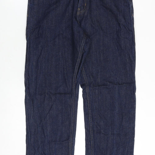 Uniqlo Mens Blue Cotton Straight Jeans Size 33 in Regular Zip