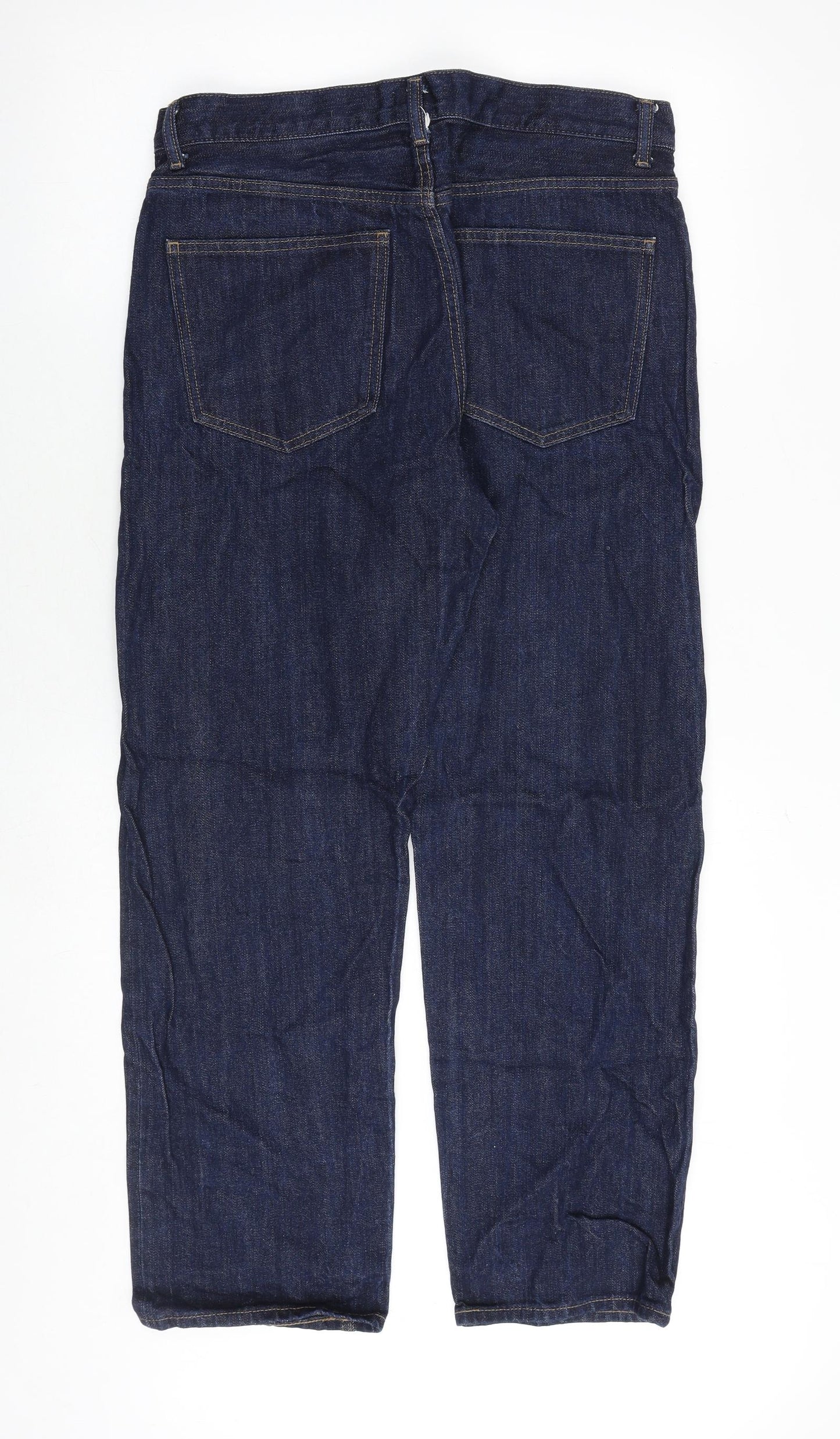 Uniqlo Mens Blue Cotton Straight Jeans Size 33 in Regular Zip