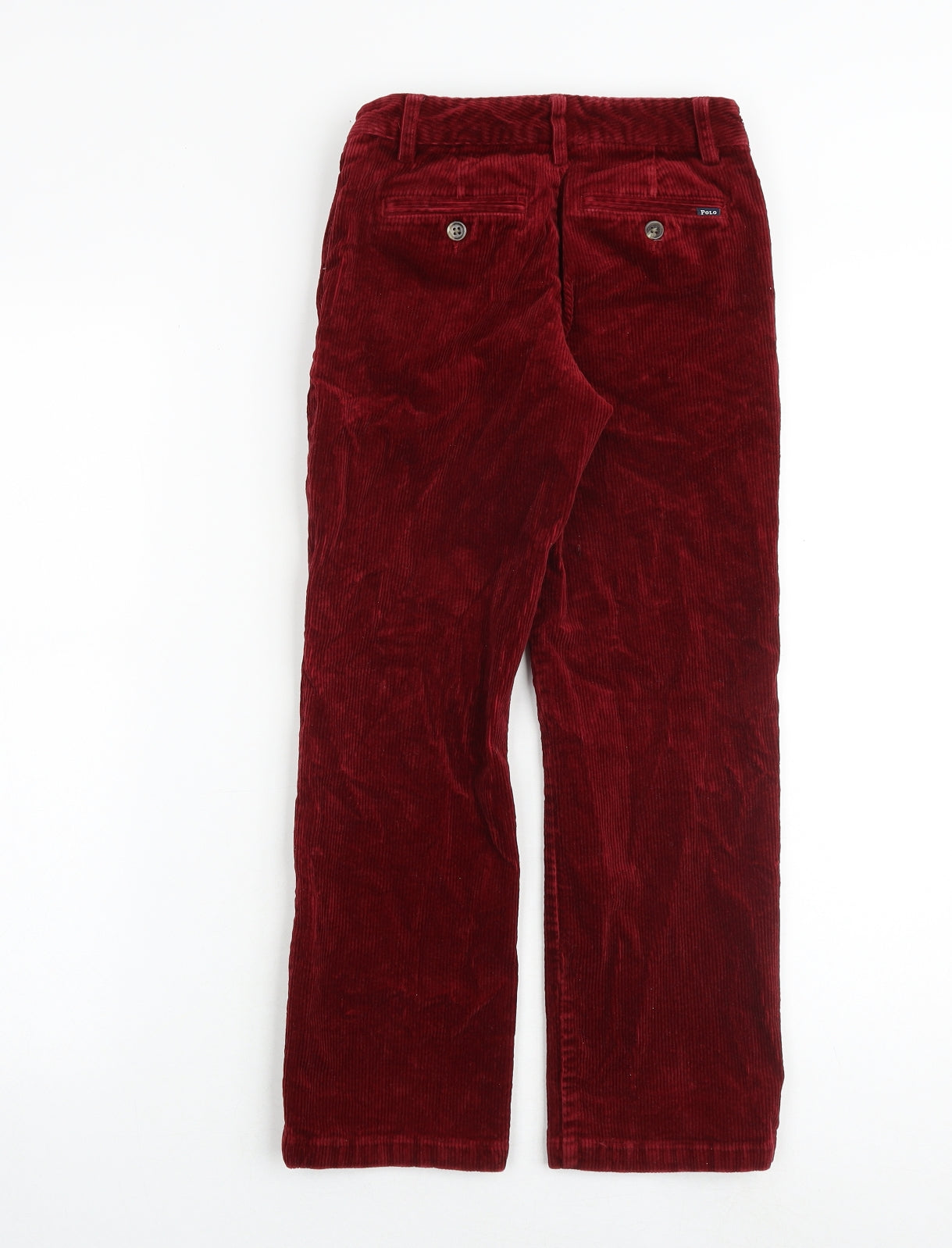 Ralph Lauren Girls Red Cotton Chino Trousers Size 8 Years Regular Zip