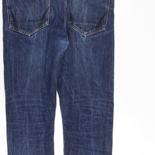 AllSaints Mens Blue Cotton Straight Jeans Size 28 in Regular Zip