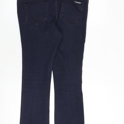 White Stuff Womens Blue Cotton Straight Jeans Size 10 Regular Zip
