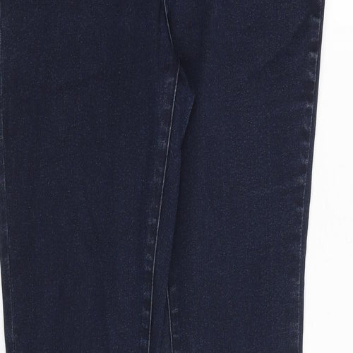 White Stuff Womens Blue Cotton Straight Jeans Size 10 Regular Zip