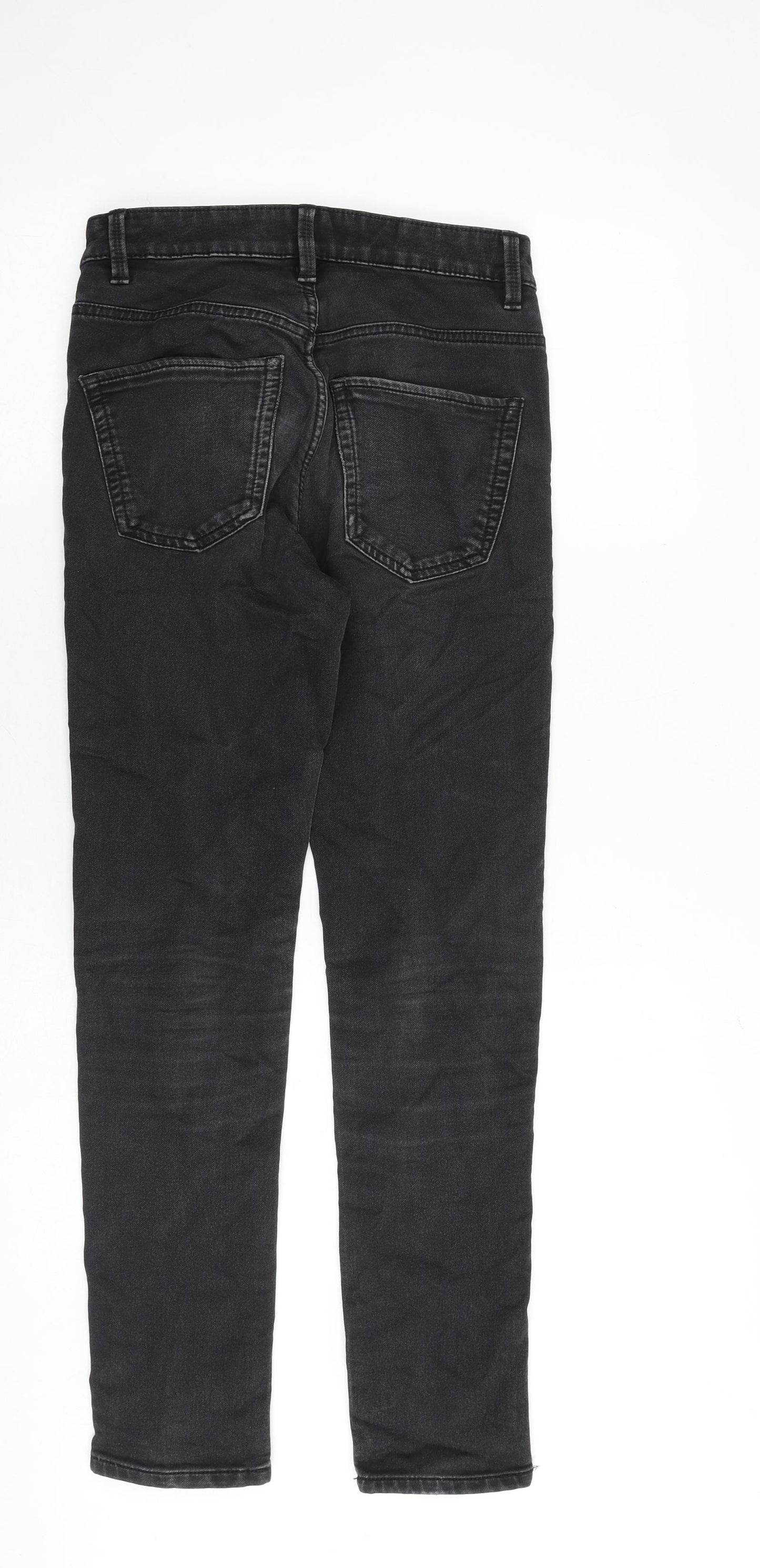 NEXT Mens Grey Cotton Straight Jeans Size 26 in Slim Zip