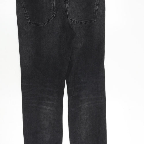 Pull&Bear Womens Black Cotton Skinny Jeans Size 10 Slim Zip