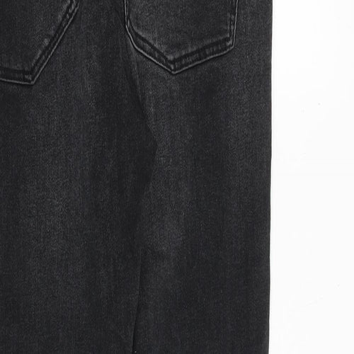 Pull&Bear Womens Black Cotton Skinny Jeans Size 10 Slim Zip