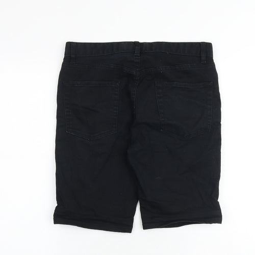 Topman Mens Black Cotton Chino Shorts Size 32 in Regular Zip - Skinny