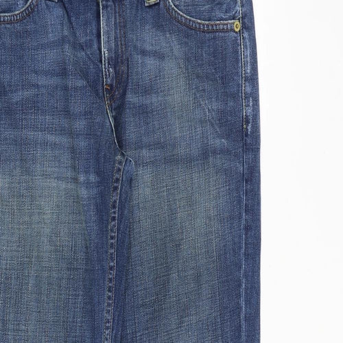 Levis Mens Blue Cotton Bootcut Jeans Size 28 in Regular Zip