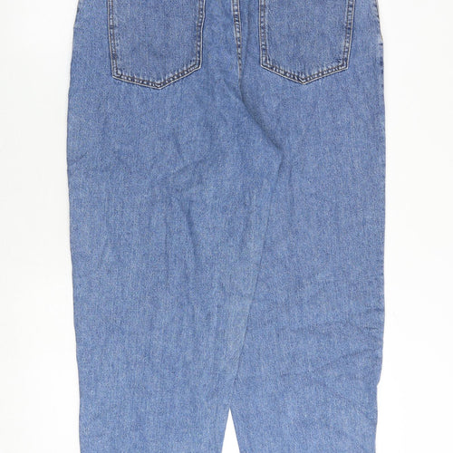 Mango Womens Blue Cotton Mom Jeans Size 14 Regular Zip