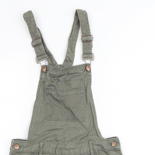 New Look Womens Green 100% Cotton Dungaree One-Piece Size 10 Buckle - Dungaree Short