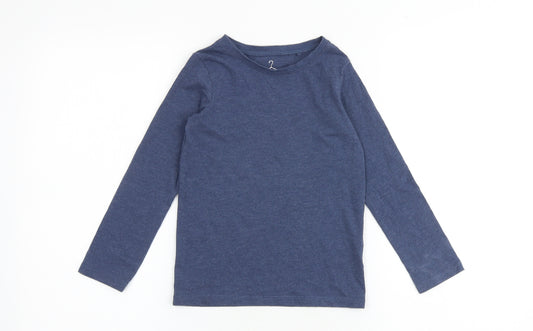 NEXT Boys Blue Polyester Basic T-Shirt Size 6 Years Round Neck Pullover