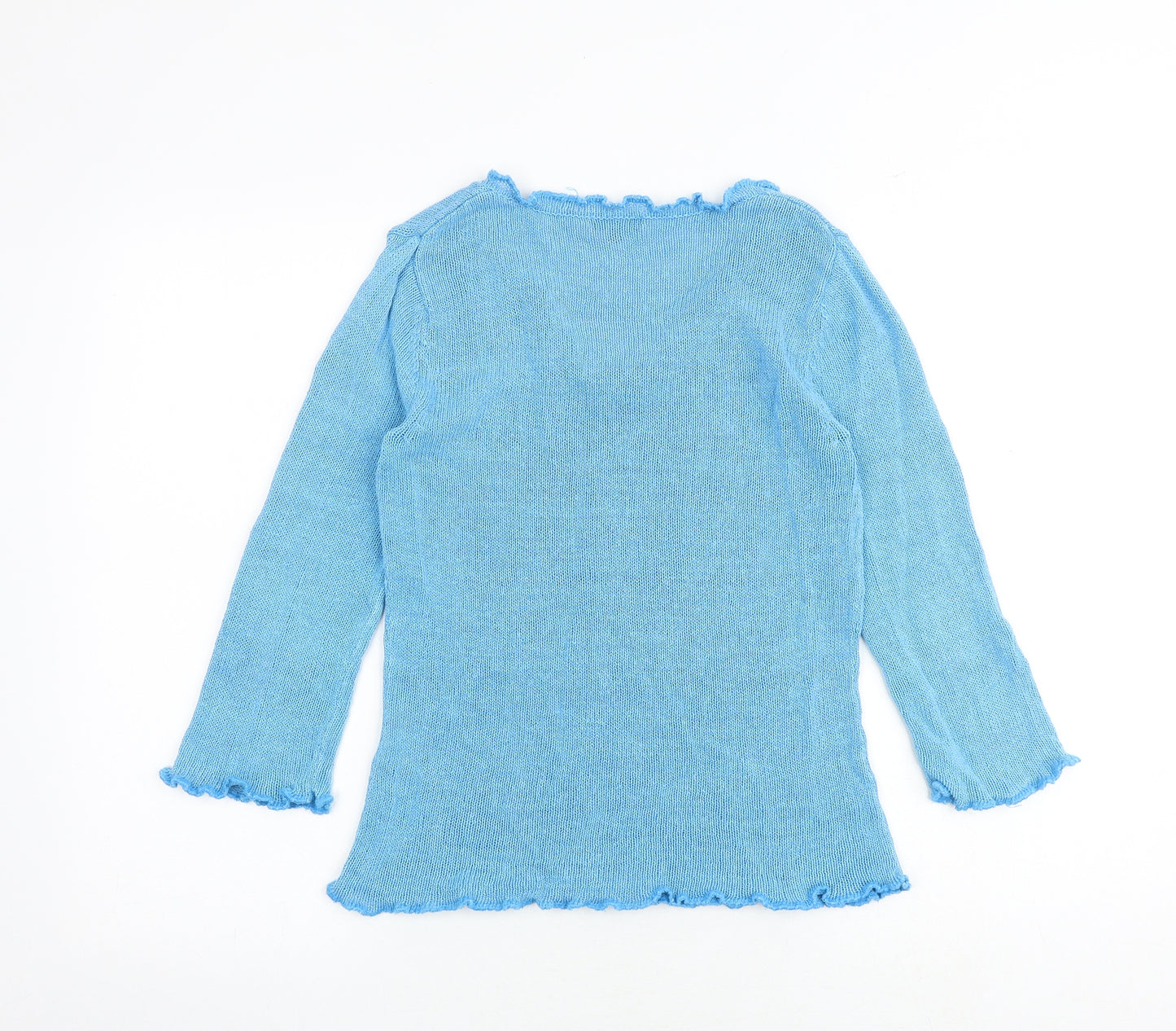 Per Una Womens Blue V-Neck Acrylic Pullover Jumper Size 10