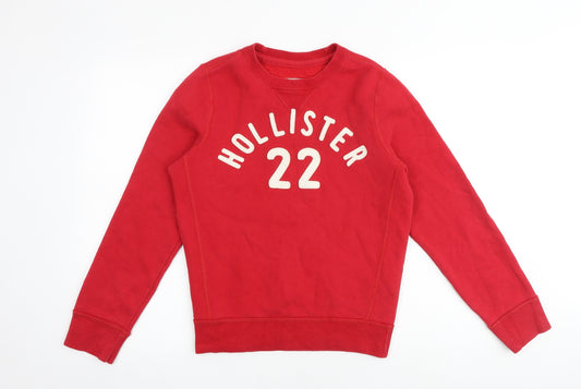 Hollister Mens Red Cotton Pullover Sweatshirt Size S