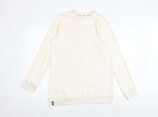 GOODMOVE Womens Ivory Cotton Pullover Sweatshirt Size 8 Pullover