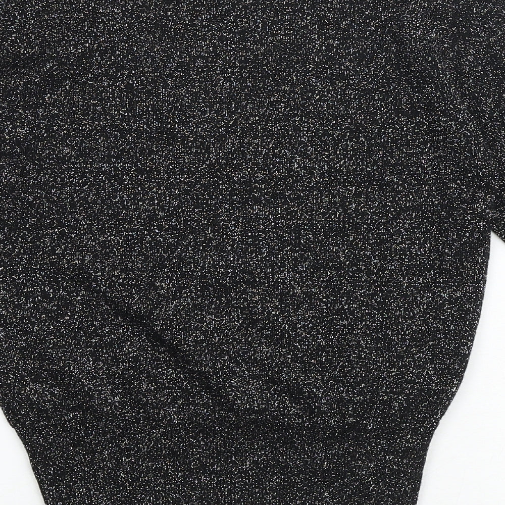 Per Una Womens Black V-Neck Acrylic Pullover Jumper Size 10