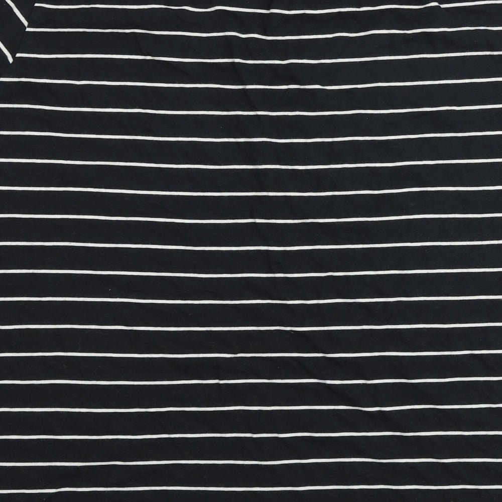 Levi's Womens Black Striped 100% Cotton Basic T-Shirt Size XL Round Neck
