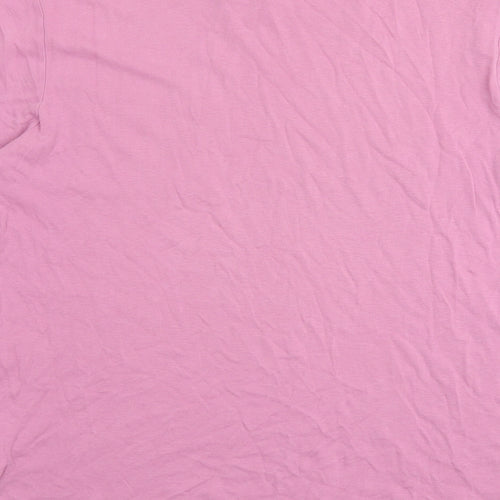H&M Womens Pink 100% Cotton Basic T-Shirt Size M Round Neck
