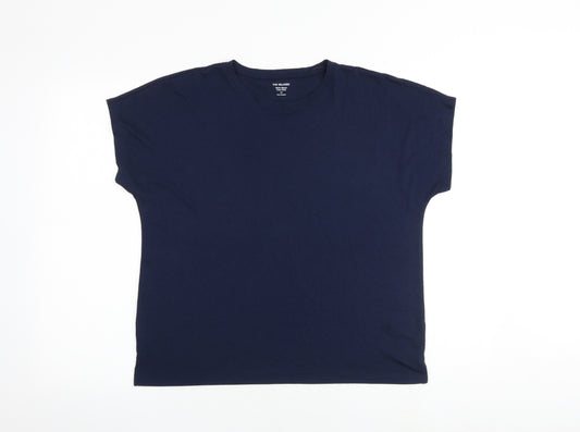 Marks and Spencer Womens Blue Polyester Basic T-Shirt Size 12 Round Neck
