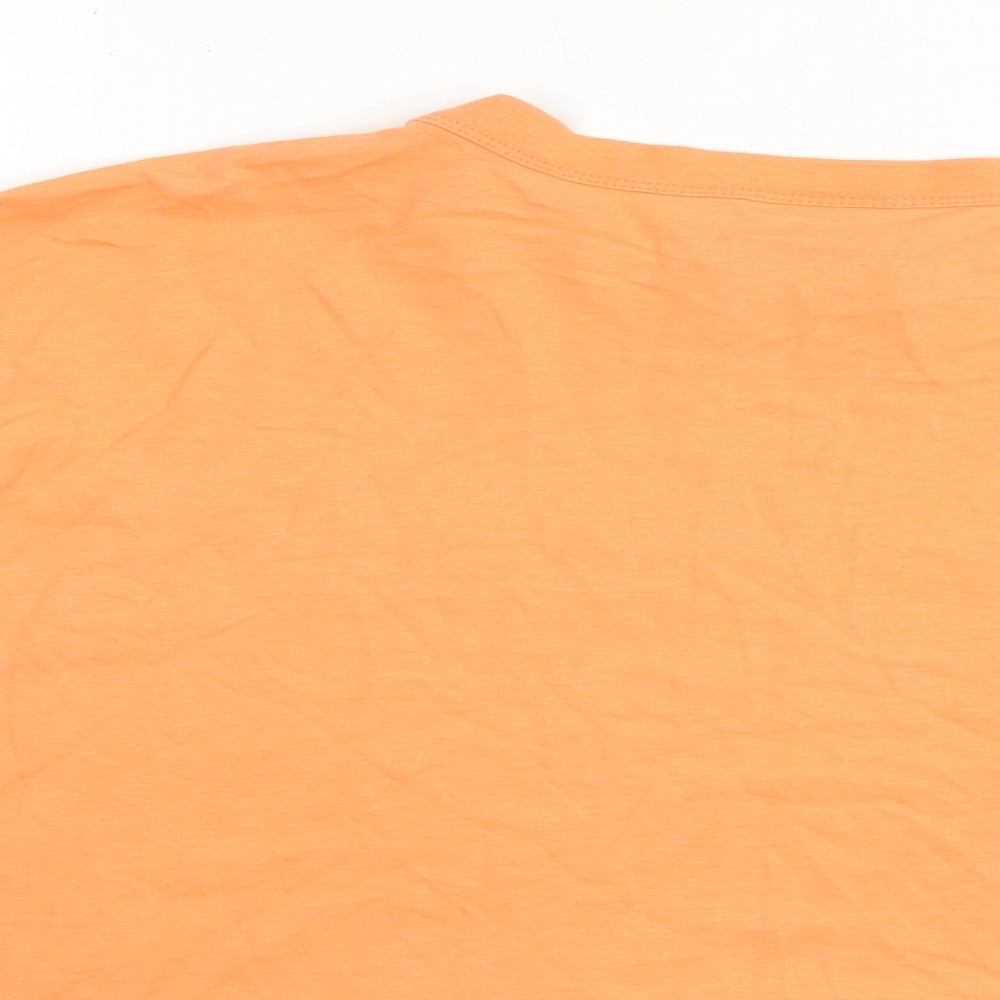 IVY PARK Womens Orange Cotton Cropped T-Shirt Size L Round Neck