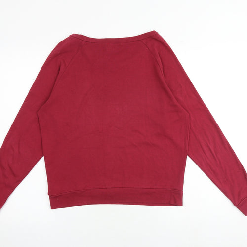 Hush Womens Red 100% Cotton Pullover Sweatshirt Size XS Pullover - Boat Neck