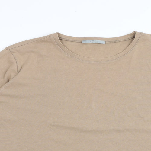 Marks and Spencer Womens Brown 100% Cotton Basic T-Shirt Size 22 Round Neck