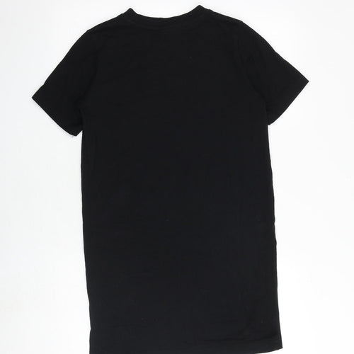 H&M Womens Black Cotton T-Shirt Dress Size XS Round Neck Pullover