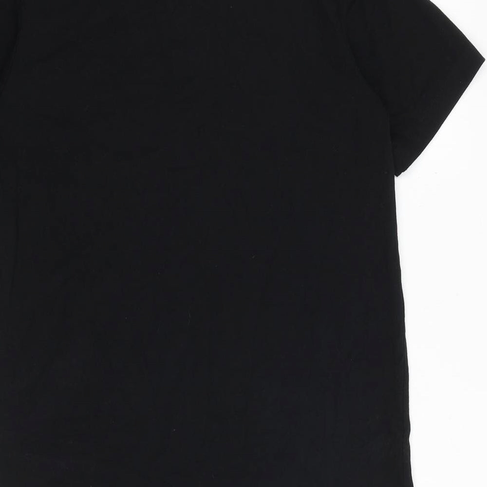 H&M Womens Black Cotton T-Shirt Dress Size XS Round Neck Pullover