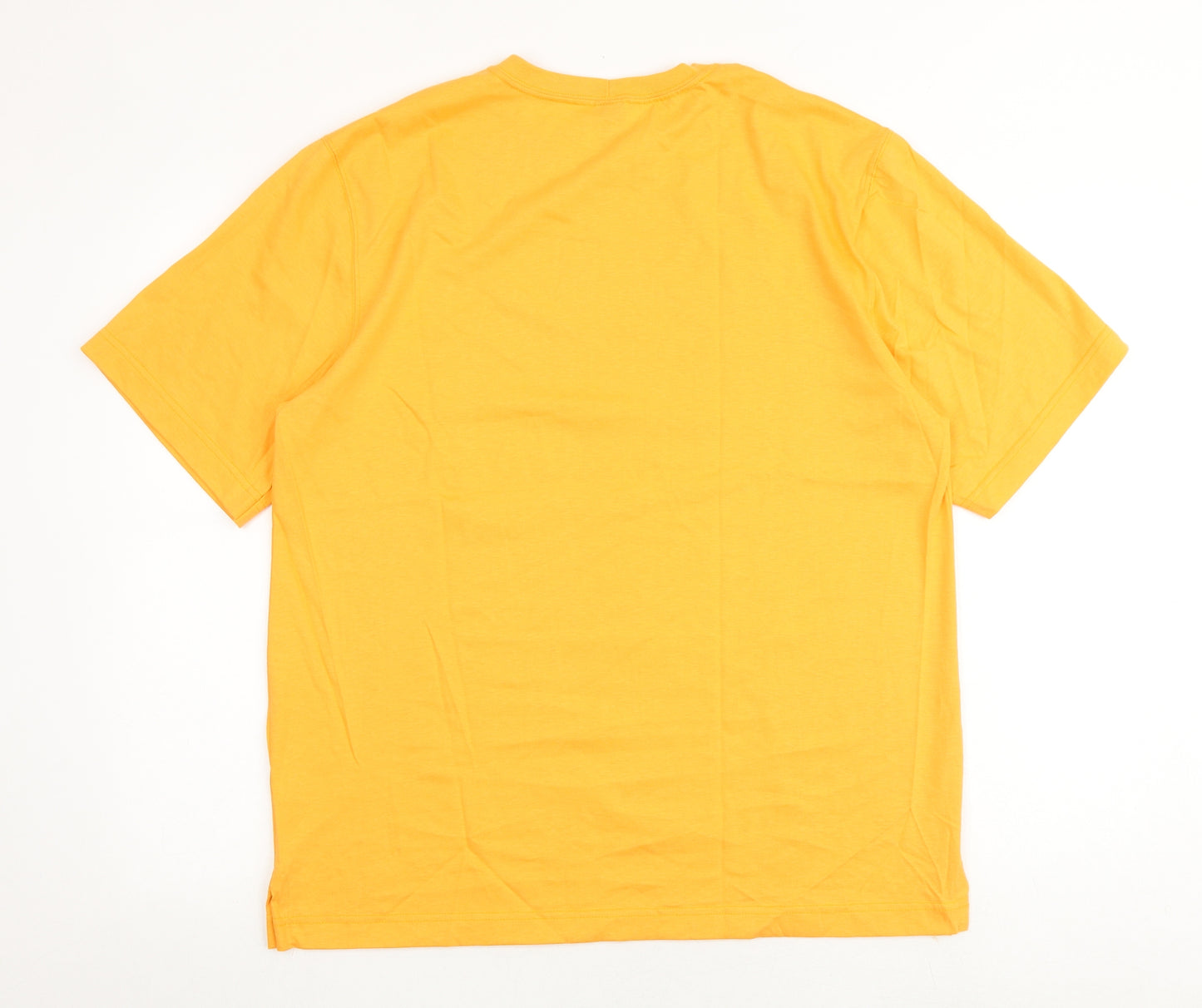 Lands' End Womens Orange 100% Cotton Basic T-Shirt Size L Round Neck