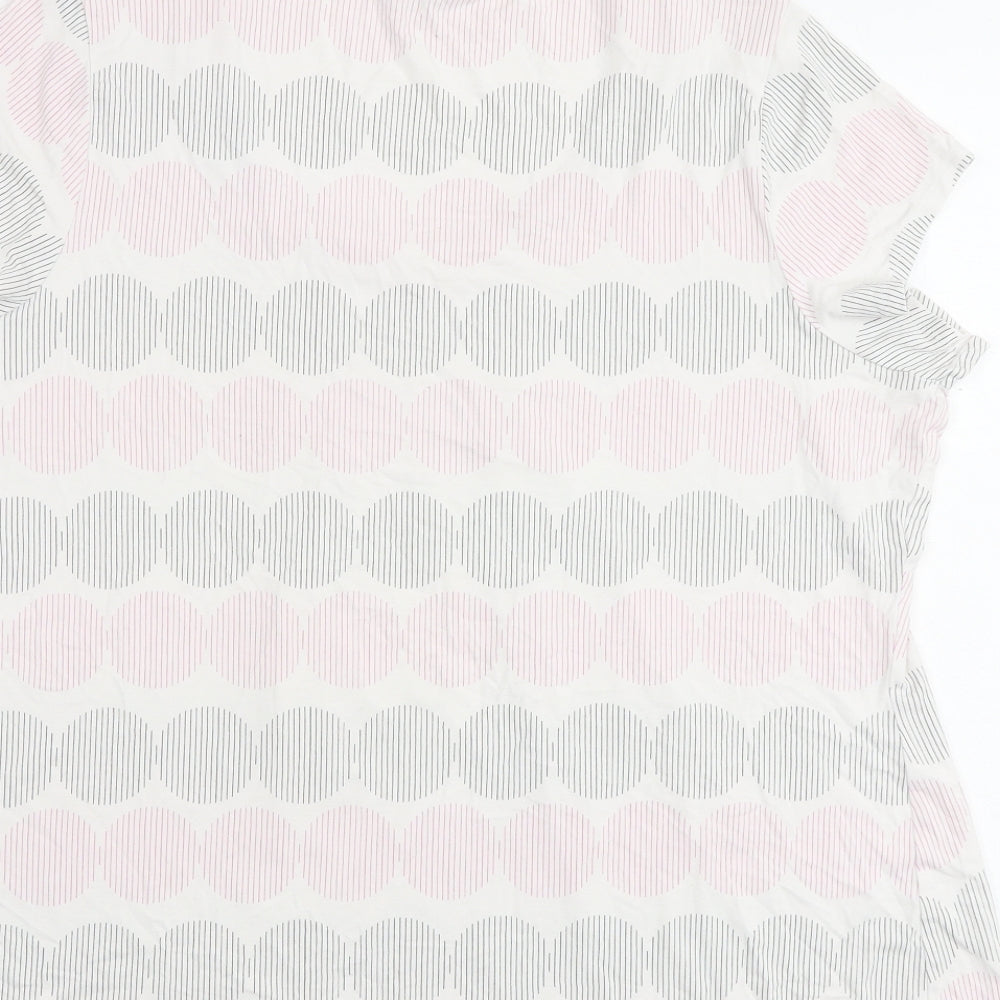 Marks and Spencer Womens Multicoloured Geometric Viscose Basic Blouse Size 20 Round Neck